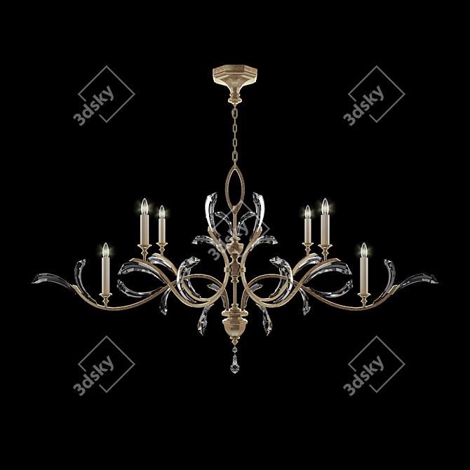 Beveled Arcs Silver Fine Art Lamps 3D model image 1