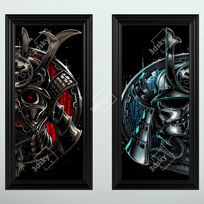Sinister Samurai Wall Art 3D model image 1