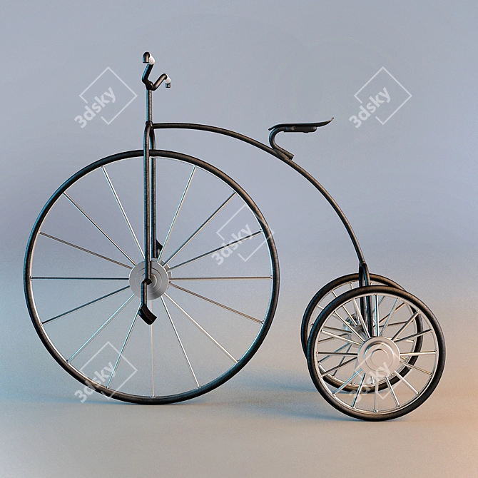 Vintage-inspired Decorative Bike: 40cm Height 3D model image 2