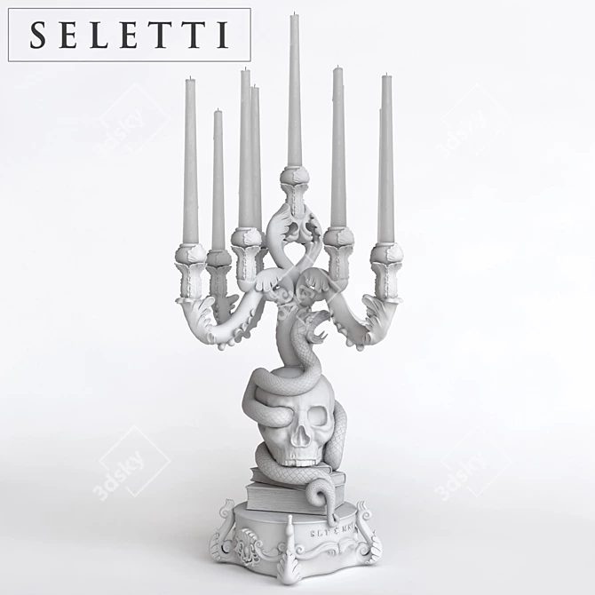 Seletti Burlesque Skull Candleholder 3D model image 1