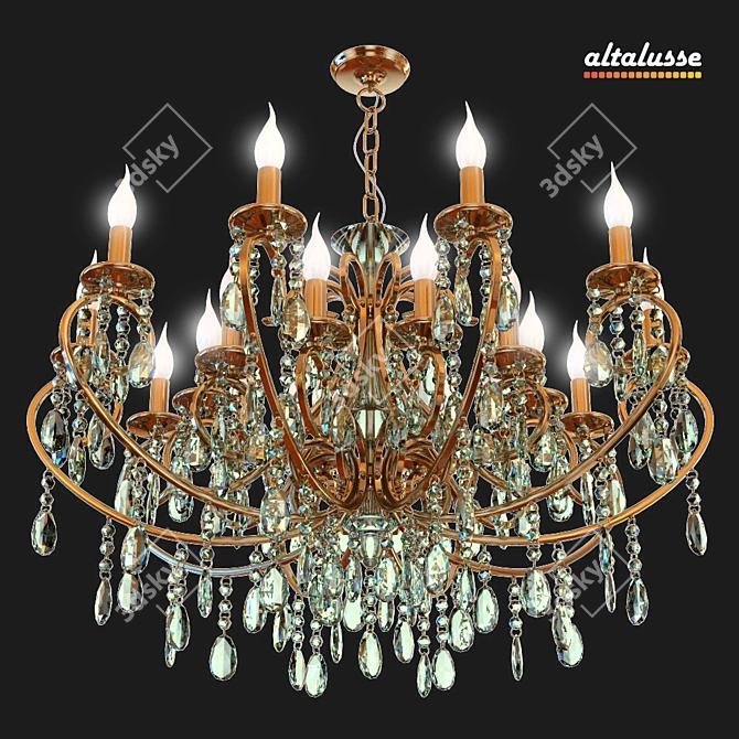 Altalusse Modern 20-Light E14 Pendant 3D model image 3