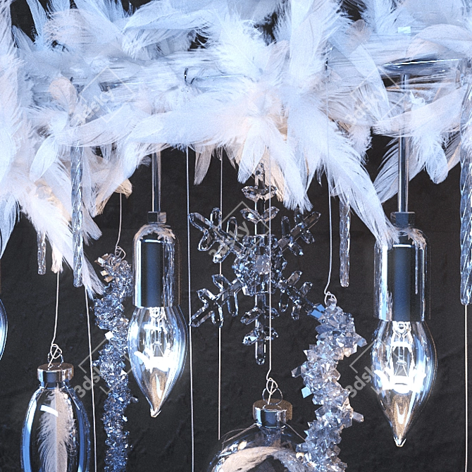 Festive Airy Chandelier 3D model image 3