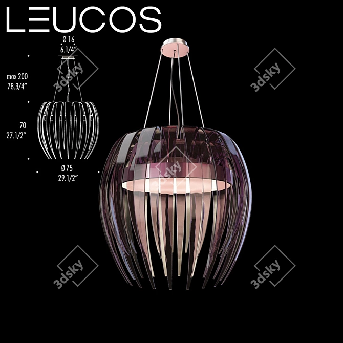 Sleek Dracena S75 Pendant Light 3D model image 1