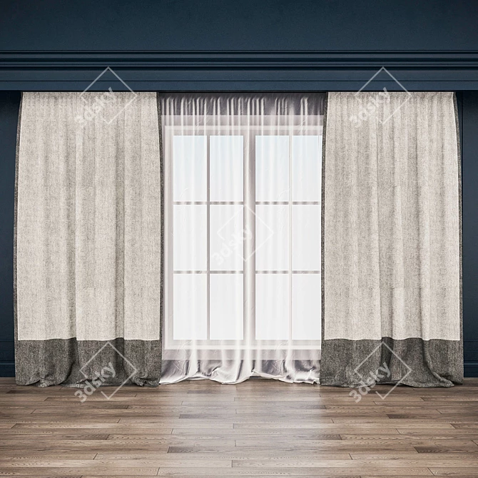 Elegant Window Covering 3D model image 1