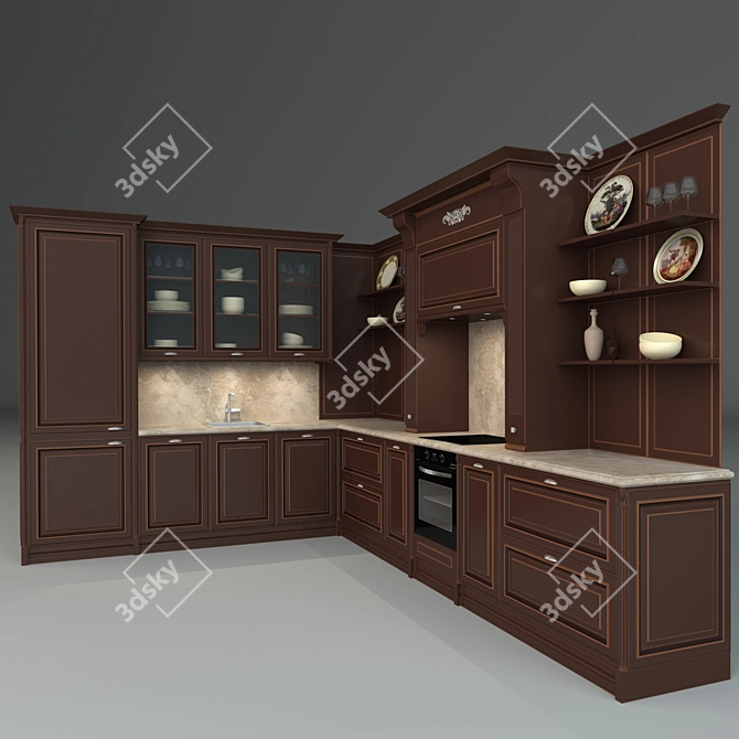 Cesar Elite Kitchen: Sleek and Stylish 3D model image 2