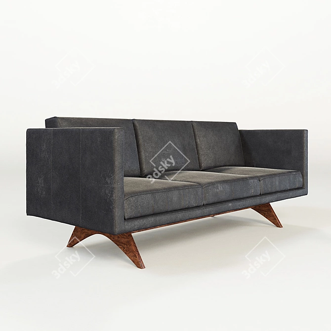 Modern Brooklyn Leather Sofa 3D model image 2