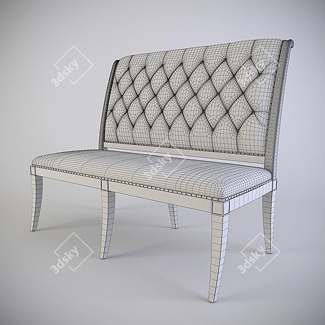 Elegant Bernhardt Marquesa Banquette: Luxury Seating with Timeless Design 3D model image 3