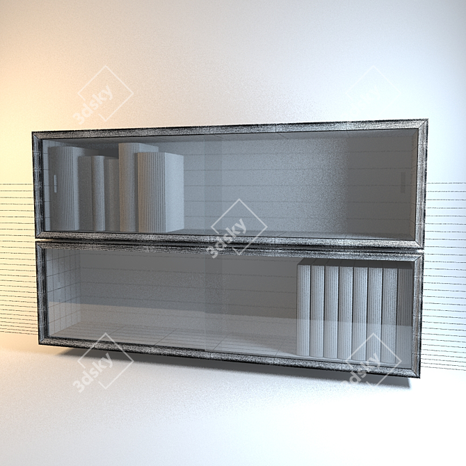 Vintage Romanian Bookshelves 3D model image 2