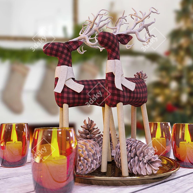 Cozy Fabric Reindeer | 150mm Length 3D model image 1