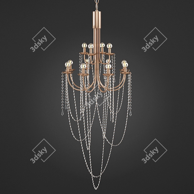 Arteriors Mirabelle Glass Chandelier 3D model image 1