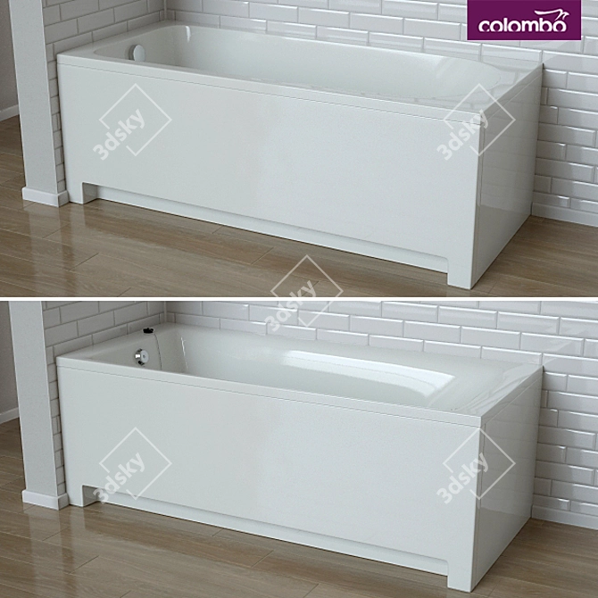 Versatile "Accent" & "Fortune" Bathtubs with Universal Panels - Colombo 3D model image 1