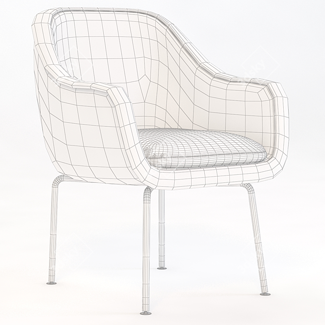 Modern Bumper Side Chair: 3D Model 3D model image 2