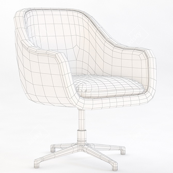 Sleek Bumper Conference Chair 3D model image 2