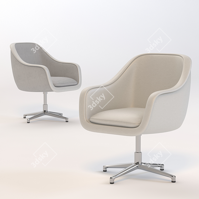 Sleek Bumper Conference Chair 3D model image 3