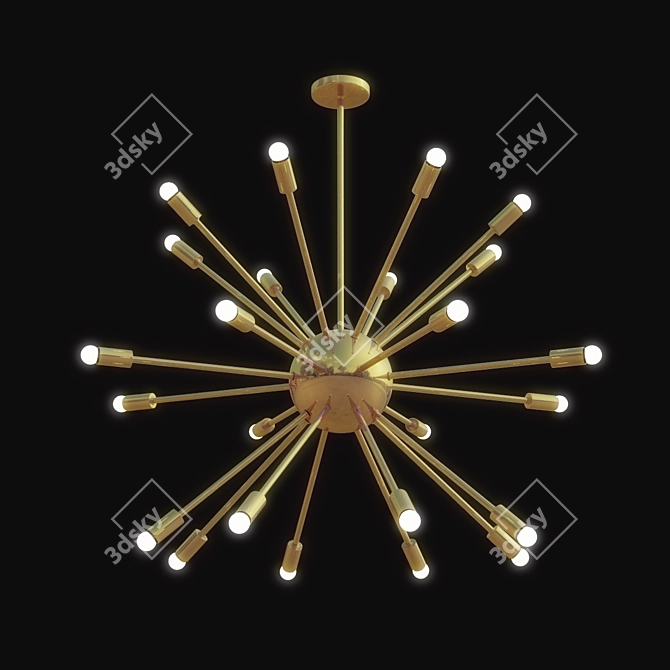 Modern Atomic Sputnik Chandelier 3D model image 1