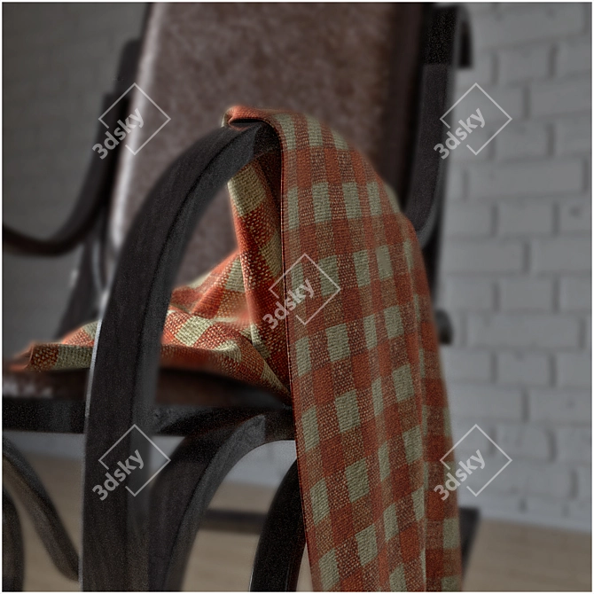 Elegant Rocking Chair with Unique Textures 3D model image 3