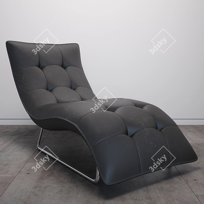 Modern Black Leather Chaise: Divani Casa Samarium 3D model image 1