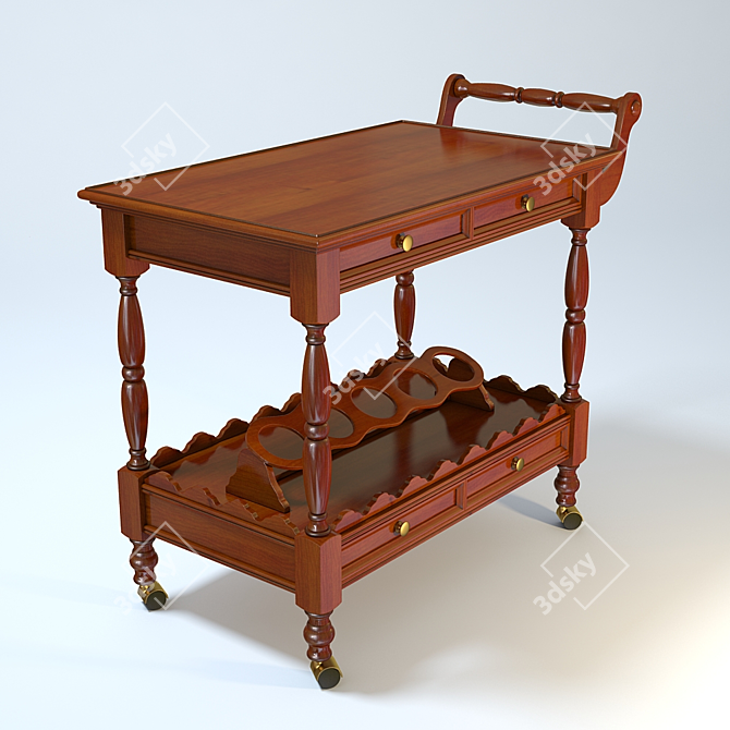 Mirandola M1082 - Arena Collection: Serving Trolley with Shelves & Drawers 3D model image 2