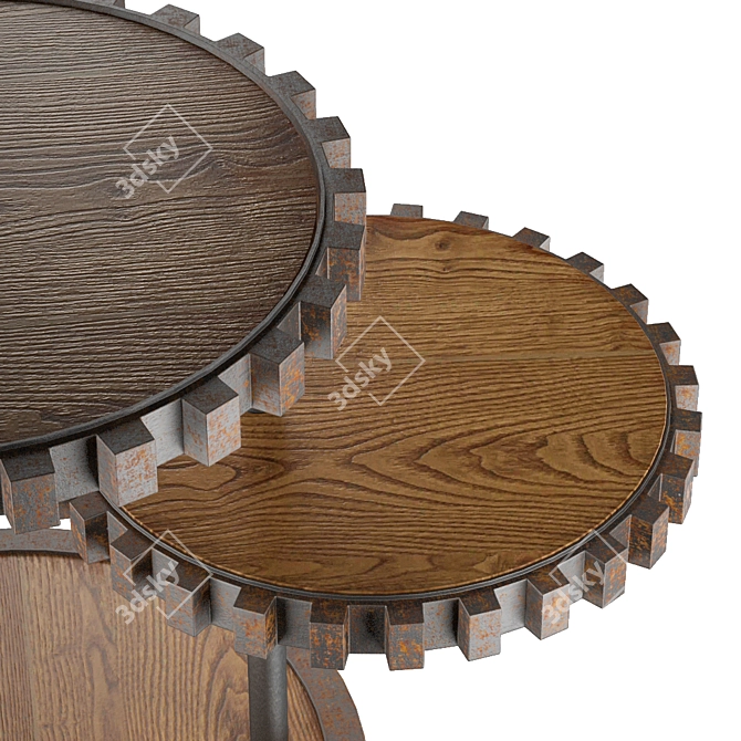 Industrial Sprockets End Table 3D model image 2