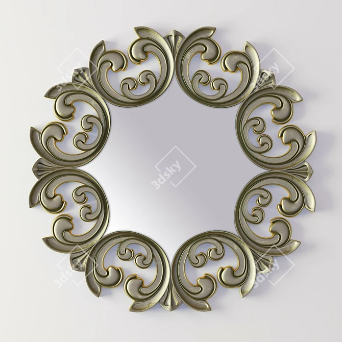 Round Wall Mirror - 1000mm 3D model image 1