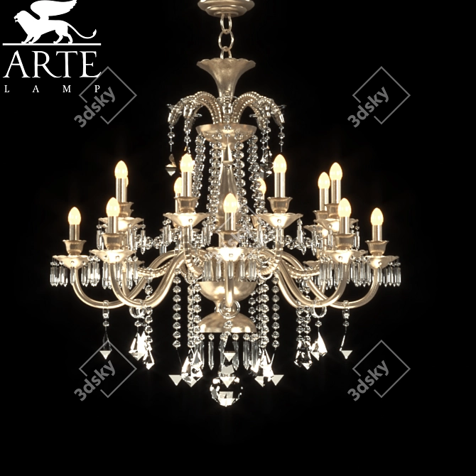 Elegant Crystal Chandelier 3D model image 1