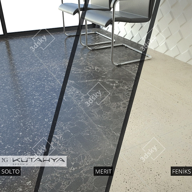Kutahya Seramik Feniks - Elegant Rectified Glossy Tiles 3D model image 1