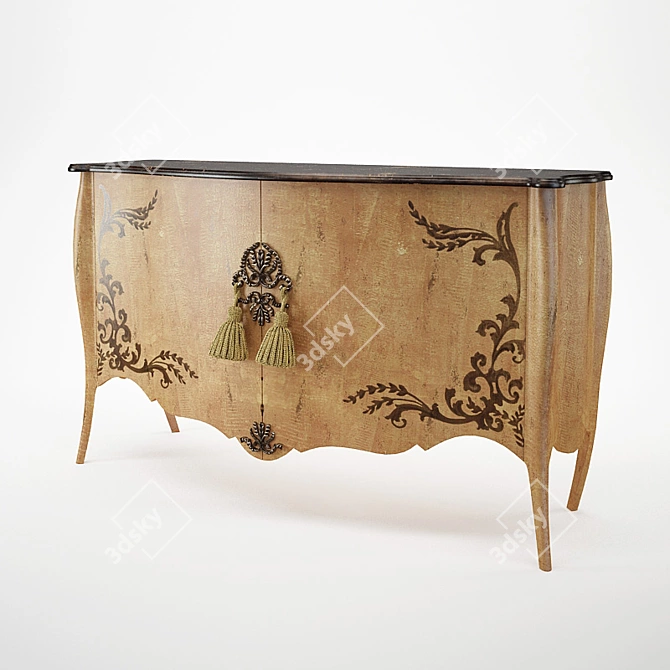 Chest Florence Art - Classic Italian Wooden Comode 3D model image 1