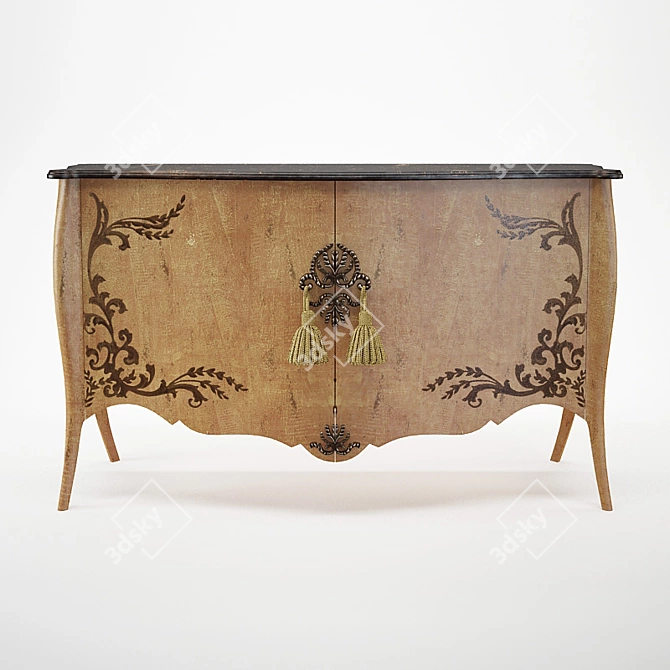 Chest Florence Art - Classic Italian Wooden Comode 3D model image 2