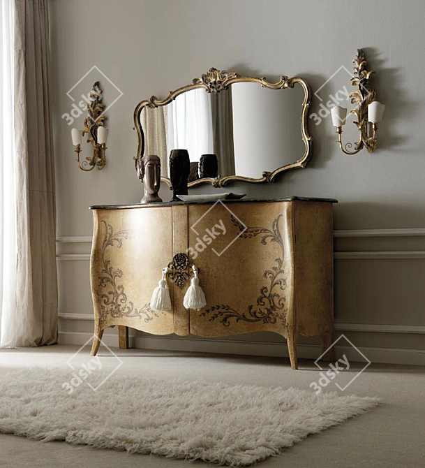 Chest Florence Art - Classic Italian Wooden Comode 3D model image 3