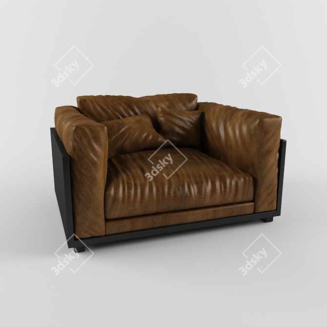 Luxury Leather Lounge Chair 3D model image 1