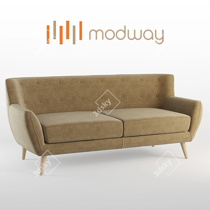 Modern 70s Style Remark Sofa 3D model image 1