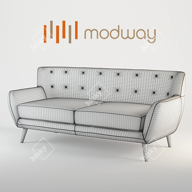 Modern 70s Style Remark Sofa 3D model image 2