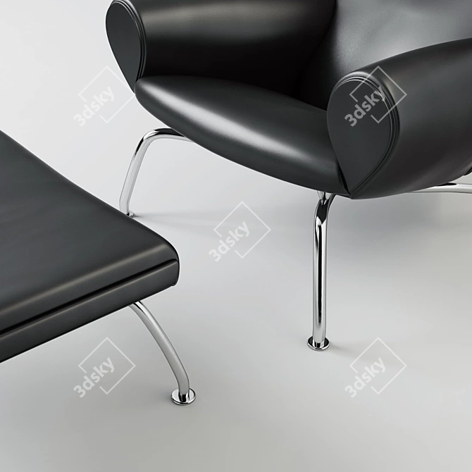 Luxurious Scandinavian Design: Wegner Ox Chair 3D model image 2