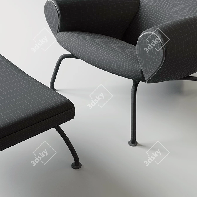 Luxurious Scandinavian Design: Wegner Ox Chair 3D model image 3