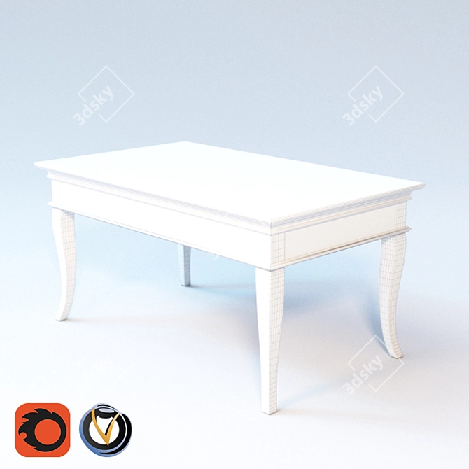 Modern Wooden Coffee Table 3D model image 2