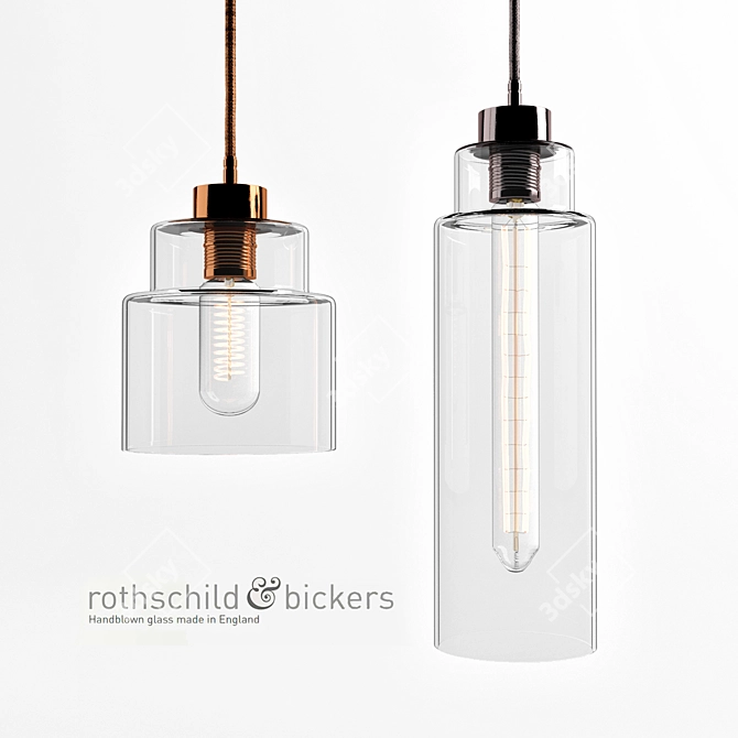 Elegant Clear Glass Empire Lights 3D model image 1