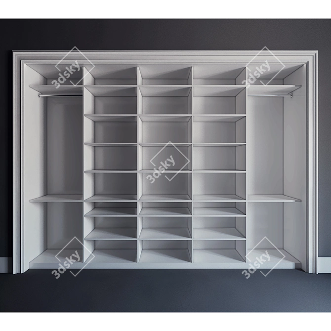 Max Built-in Closet: Height 2700mm, Length 4000mm, Depth 700mm 3D model image 3