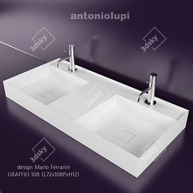 Graffio 108 Washbasin: Sleek Elegance 3D model image 1
