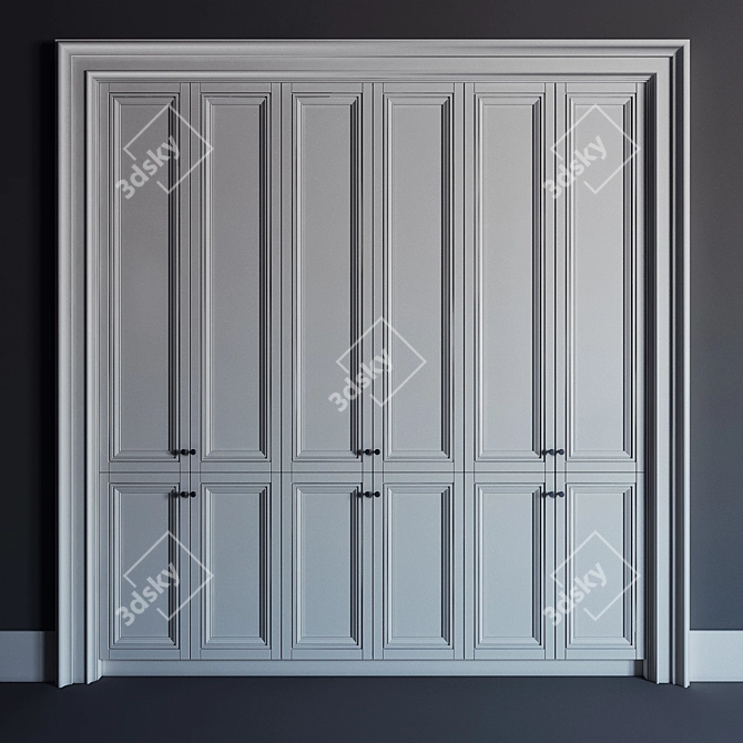 MaxBuilt-in Closet 02: 2400mmH x 2200mmL x 600mmD 3D model image 1