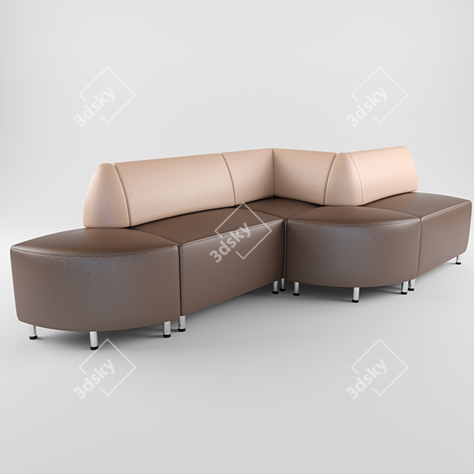SleekOffice Labyrinth Modular Sofa 3D model image 1
