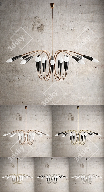 Title: Elegant 12-Light Aretha Chandelier 3D model image 1