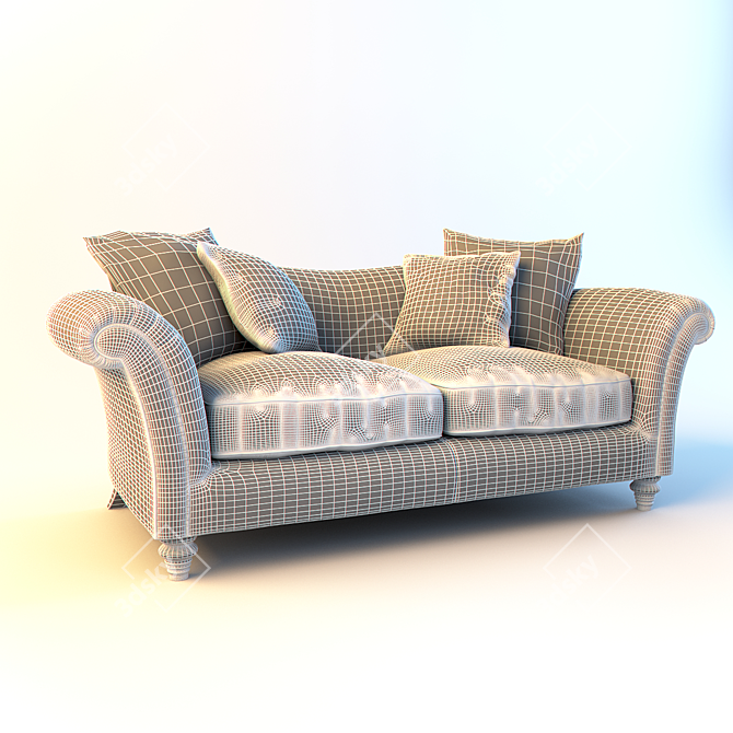 Elegant Parker Knoll Etienne Sofa 3D model image 2