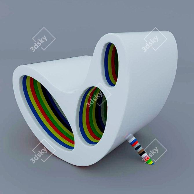 Modern Plastic Chair: 460mm x 670mm x 570mm 3D model image 2