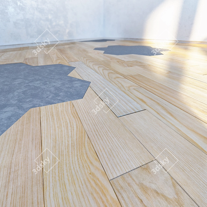 Sleek Wood Parquet Flooring 3D model image 2