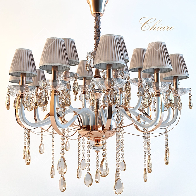 Elegant 18-Light Chiaro Daniel Chandelier 3D model image 1