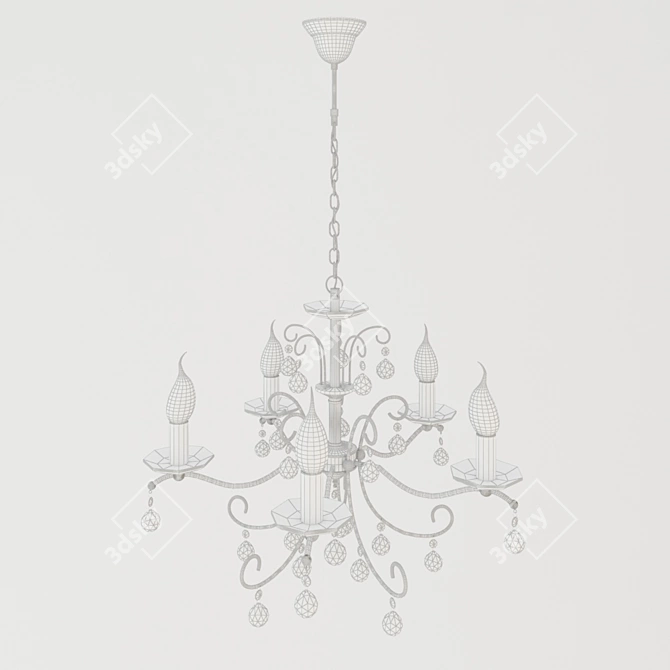 Golden Charm Pendant Chandelier 3D model image 2