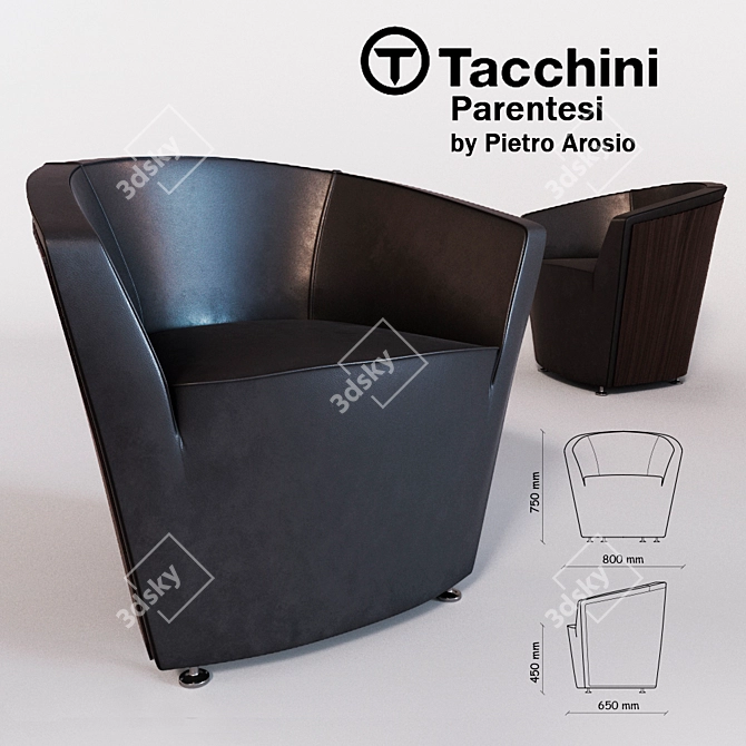 Elegant Comfort: Tacchini Parentesi Armchair 3D model image 1