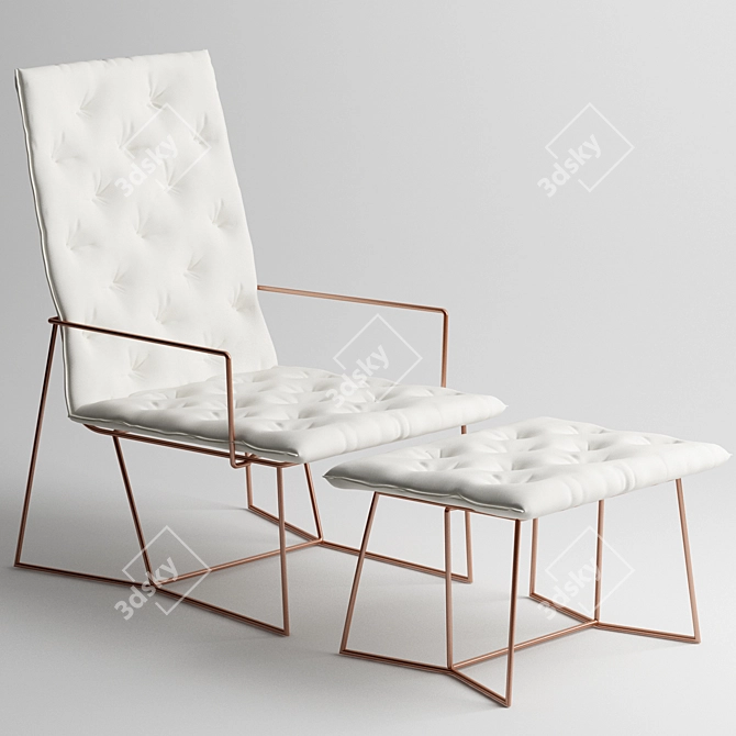 Syrma Chair & Ottoman Set 3D model image 1