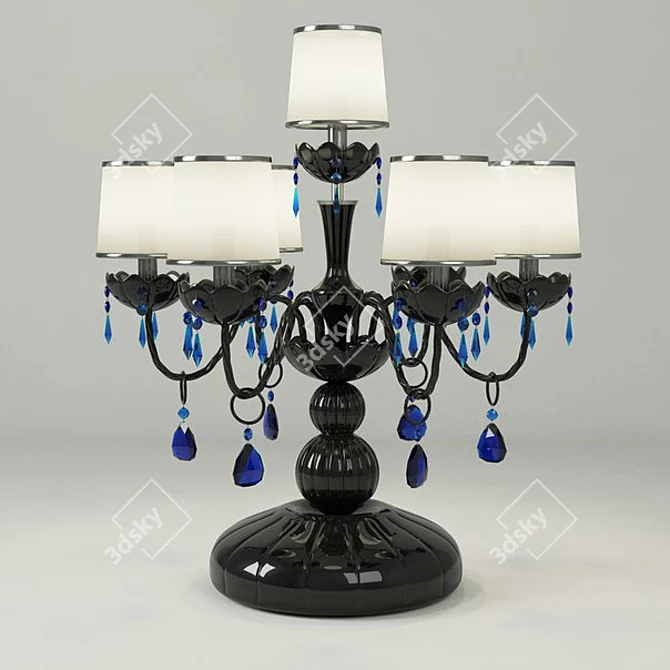 Italian Glass Crystal Table Lamp 3D model image 1