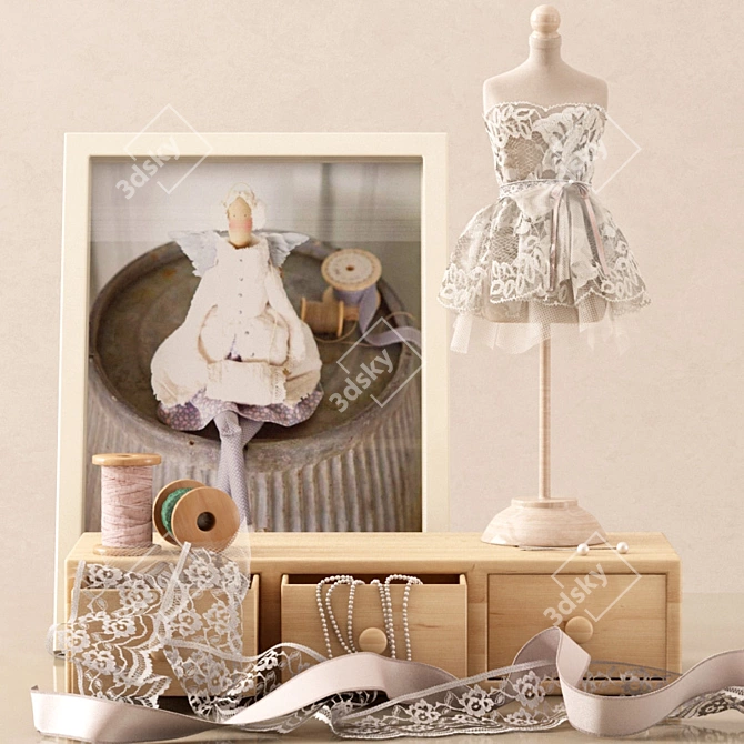 Mini Mannequin Decor Set 3D model image 1